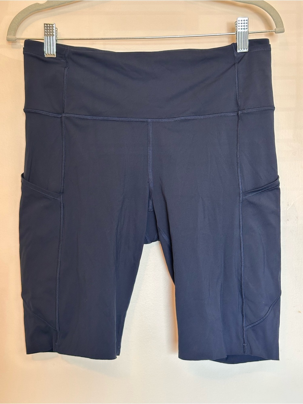 lululemon Fast and Free High-Rise Short 8" True Navy Blue Pocket Shorts Size 10